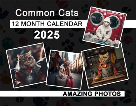 Common Cats 2025 Wall Calendar