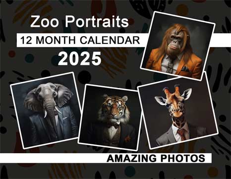 Zoo Portraits 2025 Wall Calendar